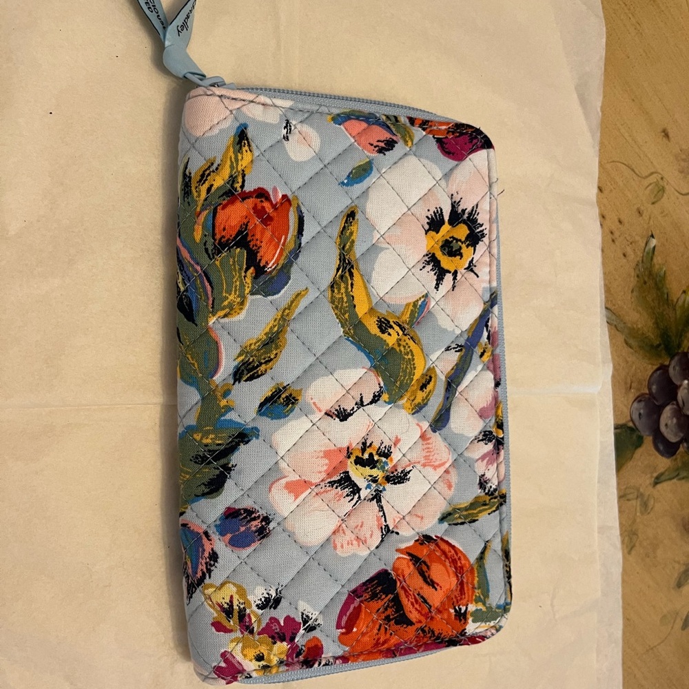 Vera Bradley Blue and Yellow Clutch Floral Pattern